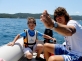 Po zajęciach z windsurfingu, krótki kurs pływania motorówką ;) Na zdjęciu Czarek z Mirkiem.